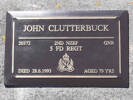 Headstone of Gnr John CLUTTERBUCK 20372. Greenpark RSA Cemetery, Dunedin City Council, Block 1A, Plot 351. Image kindly provided by Allan Steel CC-BY 4.0.