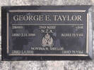 Headstone of Gnr George Edward TAYLOR 239033. Greenpark RSA Cemetery, Dunedin City Council, Block 2A, Plot 14. Image kindly provided by Allan Steel CC-BY 4.0.
