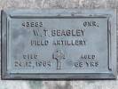 Headstone of Gnr William Thomas BEAGLEY 43883. Port Chalmers General Cemetery, Dunedin City Council, Block UO251. Image kindly provided by Allan Steel CC-BY 4.0.