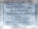 Headstone of Tpr Allan Douglas AUSTIN 72227. Port Chalmers RSA Cemetery, Dunedin City Council, Block 118. Image kindly provided by Allan Steel CC-BY 4.0.
