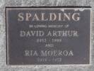 Headstone of Pte David Arthur SPALDING 15606. Puketeraki Cemetery, Block 1, Plot 1. Image kindly provided by Allan Steel CC-BY 4.0.