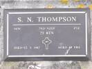 Headstone of Pte Stanley Noel THOMPSON 9820. Waikouaiti/Hawkesbury Cemetery, Dunedin City Council, Block 1233. Image kindly provided by Allan Steel CC-BY 4.0.