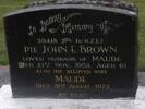 Headstone of Rfm John Edward BROWN 39418. East Taieri Cemetery, Dunedin City Council, Block RA182. Image kindly provided by Allan Steel CC-BY 4.0.
