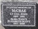 Headstone of Lt Colonel John MCCRAE 500806. Andersons Bay General Cemetery, Dunedin City Council, Block 30, Plot 152. Image kindly provided by Allan Steel CC-BY 4.0.