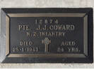 Headstone of Pte James John COWARD 12874. Andersons Bay General Cemetery, Dunedin City Council, Block 8234. Image kindly provided by Allan Steel CC-BY 4.0.