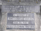 Headstone of Pte James Joseph SIMPSON 15623. Andersons Bay General Cemetery, Dunedin City Council, Block 168131. Image kindly provided by Allan Steel CC-BY 4.0.