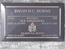 Headstone of Spr David Henry Charles BURNS 27524. Andersons Bay RSA Cemetery, Dunedin City Council, Block 11A27. Image kindly provided by Allan Steel CC-BY 4.0.