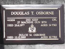 Headstone of Cpl Douglas Thompson OSBORNE 442854. Andersons Bay RSA Cemetery, Dunedin City Council, Block 17A11. Image kindly provided by Allan Steel CC-BY 4.0.