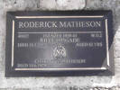 Headstone of WO2 Roderick Matheson 40827. Andersons Bay RSA Cemetery, Dunedin City Council Block 3A, Plot 37. Image kindly provided by Allan Steel CC-BY 4.0.