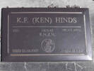 Headstone of CPO. Sto Kenneth Frederick Hinds 1821. Greenpark RSA Cemetery, Dunedin City Council Block 1A, Plot 305. Image kindly provided by Allan Steel CC-BY 4.0.