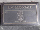 Headstone of Sigmn Ralph Murrell Mcdonald 9763. Greenpark RSA Cemetery, Dunedin City Council Block 1A, Plot 299. Image kindly provided by Allan Steel CC-BY 4.0.