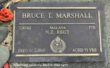 Gravestone of Private Bruce Thomas Marshall, Hillcrest Cemetery, Whakatane, Bay of Plenty. Image courtesy of Carol Foster (2021).