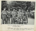 The Men who marched the 100 miles in world record time 31 hours 50 minutes. Lt Col Pearce, Lcpl R. Kiwikiwi, Lcpl P. Pangari. Pte G. Tauraiki. Lcpl W. Pawson. Pte M Chapman. Pte H. Hirini. Pte W. Halbert. WOII C. O'Brien. Sgt R. Rowe. 1st Battalion, New Zealand Regiment - Scrapbook regarding Terendak Camp, Malacca, Malaya, 1961 - 1963. Auckland War Memorial Museum Library. MS-2010-26-123