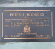 Gravestone of Major Peter James Rodgers, Makara Cemetery, Makara, Wellington. Image courtesy of Wellington City Council (2021).