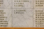 Auckland War Memorial Museum, World War II Hall of Memories Panel CONNOR, G.S. - CLARE, C. W. Includes addition of C. W. Clare. April 2021.