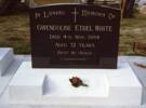 Gravestone of Gwendoline Ethel White, Aramoho Cemetery, Aramoho, Whanganui. Image kindly provided by John Forrest (June 2021).