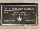 Gravestone of Leading Aircraftman William John (Willie) Thomas, Oamaru Lawn Cemetery, Oamaru, Waitaki. Image kindly provided by John Forrest (July 2021).