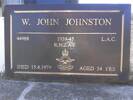 Gravestone of Leading Aircraftman William John Johnston, Oamaru Lawn Cemetery, Oamaru, Waitaki. Image kindly provided by John Forrest (July 2021).