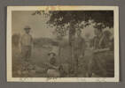 Unknown, photographer. "Our bivouac at Soues (?) on track to Somme". Teddy Dillon seated middle Royden Copeland far left. [James Hardie Neil album]. Auckladn War Memorial Museum Tamaki Paenga Hira PH-ALB-195-p15-5.