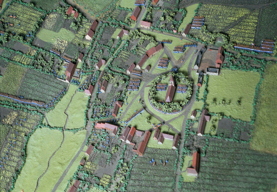 Model of the field of Waterloo with troops positioned as at 19.45 hours, 18 June 1815