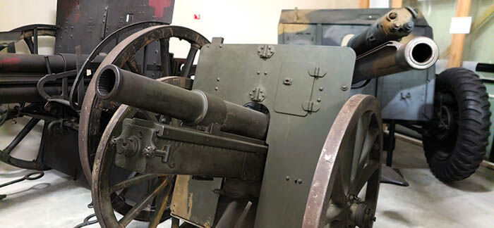 Field guns in storage