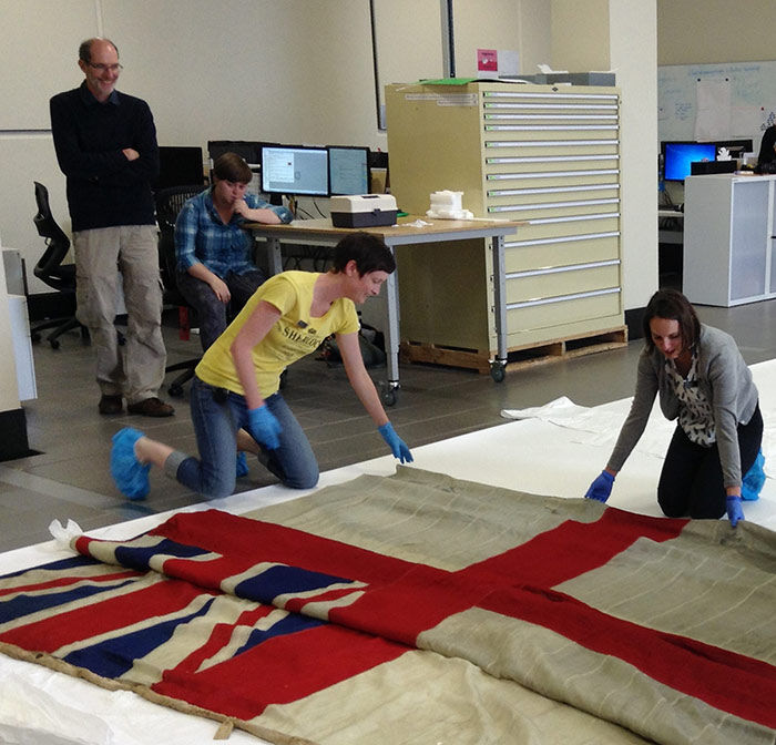 Rolling the flag