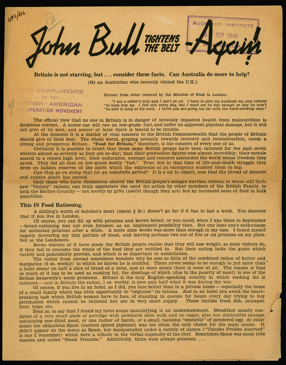 John Bull tightens the belt - Again! - Collections Online