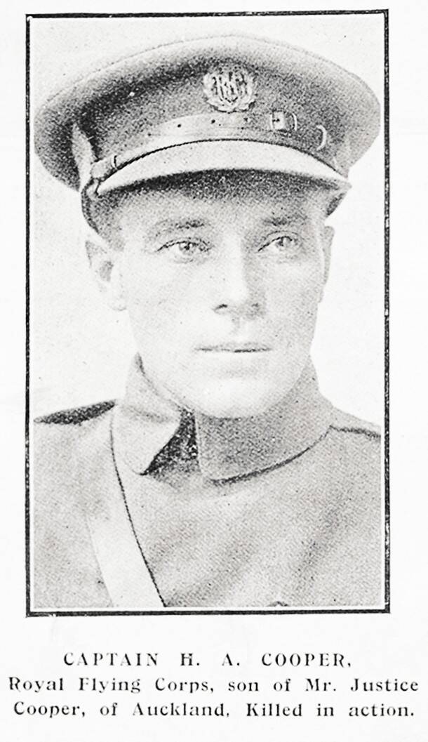 Herbert Ambrose Cooper Online Cenotaph Auckland War Memorial Museum