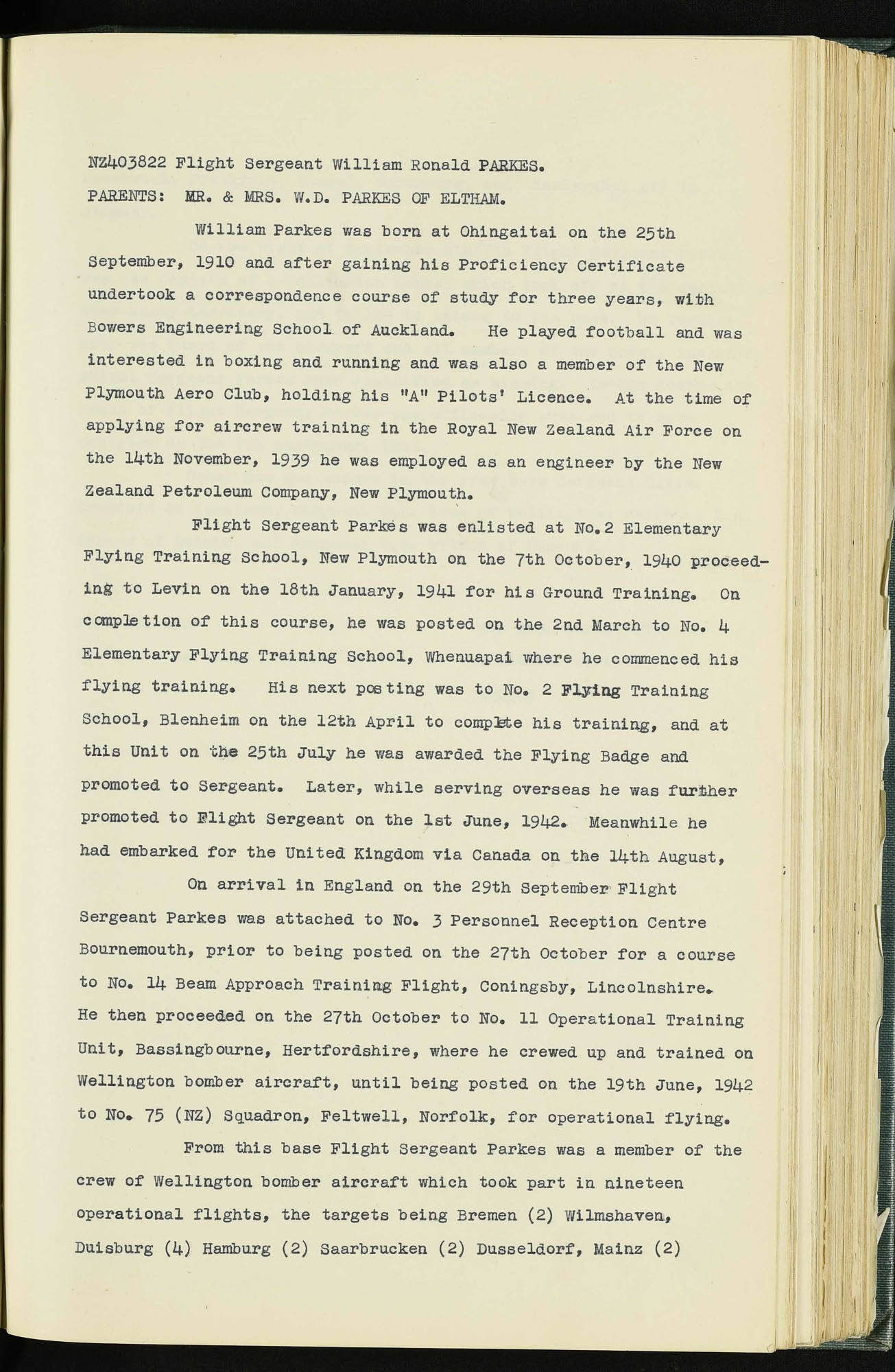 William Ronald Parkes