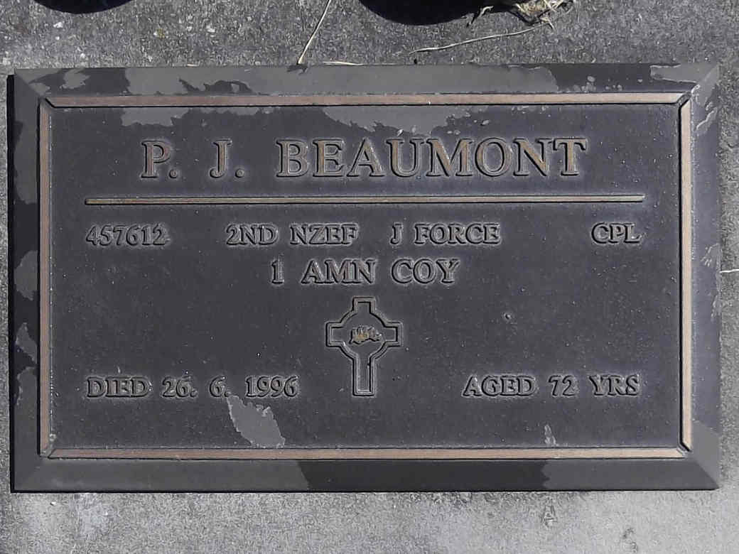 Patrick James Beaumont Online Cenotaph Auckland War Memorial